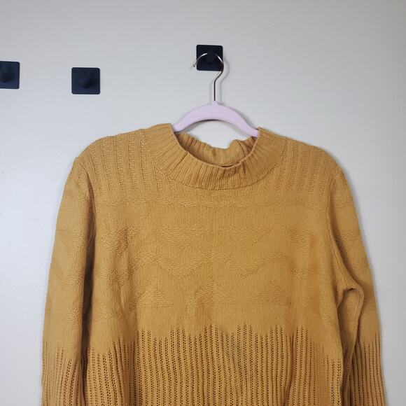 One Grey Day Murphy Pullover in Gold Wool Blend Size M - Picture 2 of 10